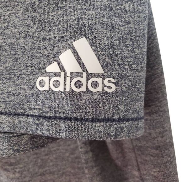 Adidas Marled Short Sleeve Performance Golf Polo Shirt Blue Grey UPF 30 Medium - Picture 11 of 12